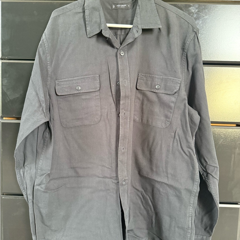 Lucky Brand Men's Long Sleeve Grey Button Up Shirt size XL